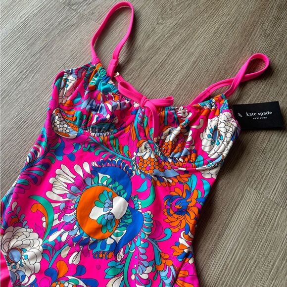Kate Spade Cinch Front Underwire One Piece Swimsuit - Picture 9 of 12